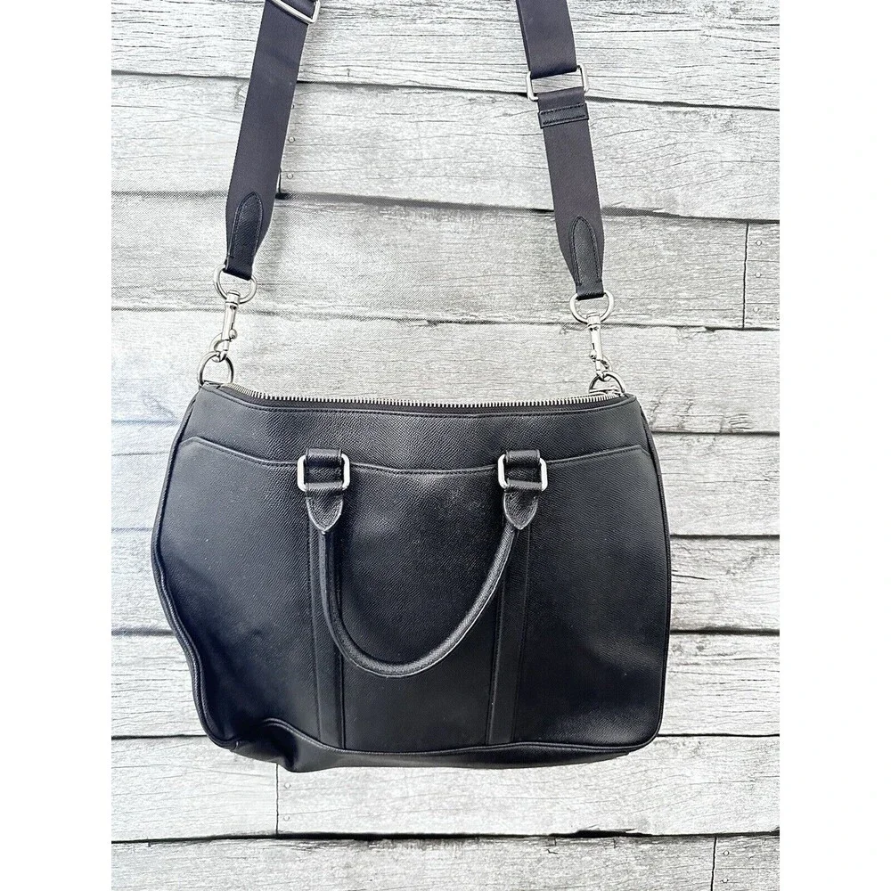 COACH Black Leather METROPOLITAN 71695 Briefbag Messenger Business Bag